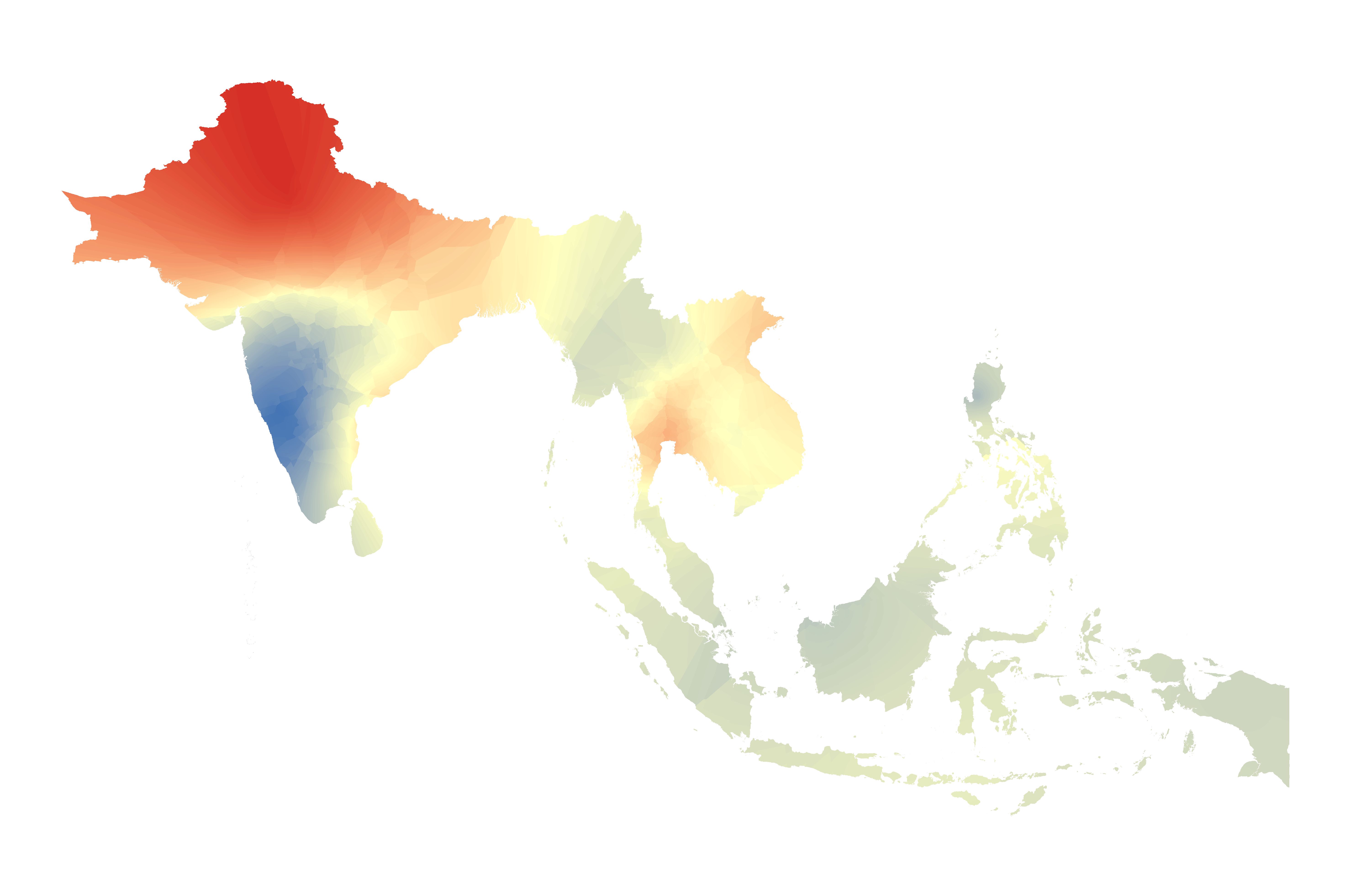 Monthly mean temperature monitoring data sets for south and southeast Asia(1989-2018)