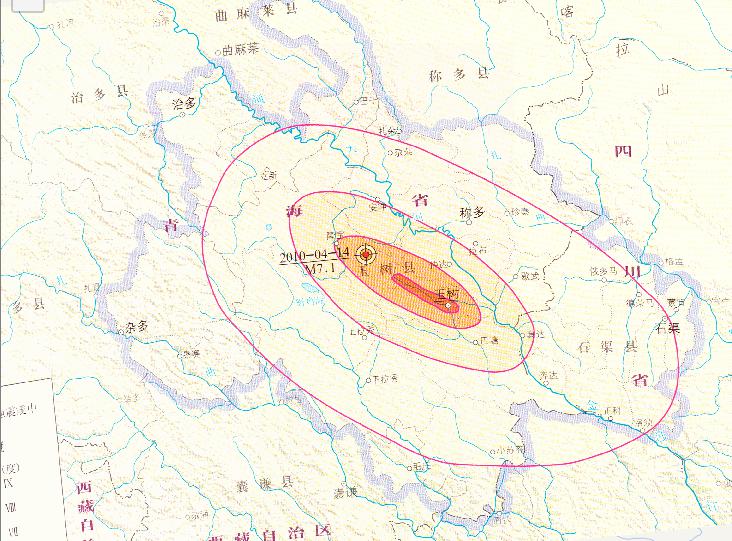 Online Map of Qinghai Yushu Earthquake Disaster Earthquake Intensity (2010)