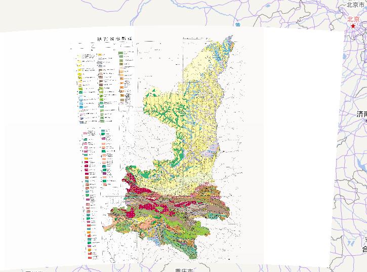 Geological Online Map of Shaanxi Province, China