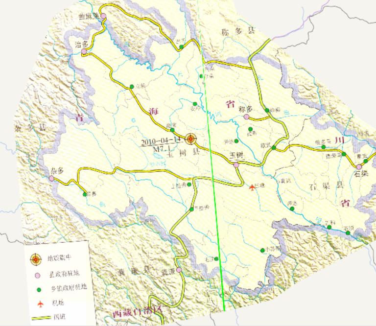 China Qinghai Yushu earthquake disaster infrastructure online map(2010)
