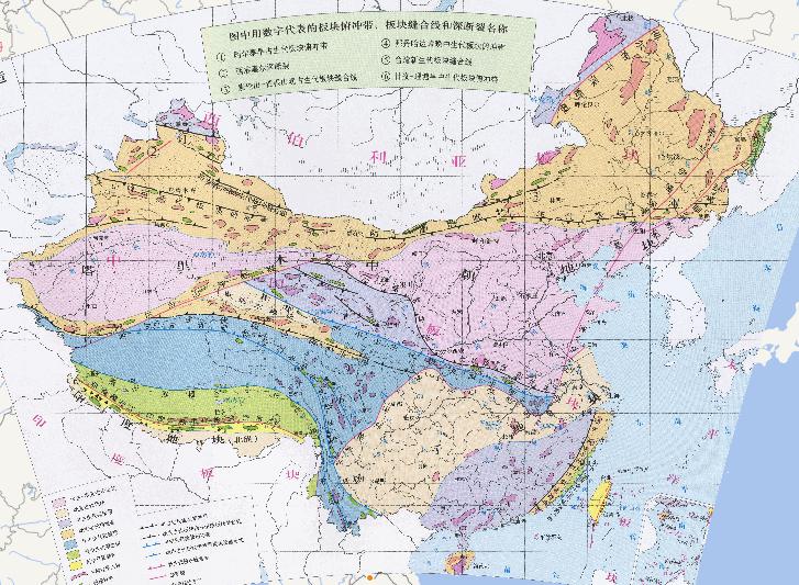 Online map of tectonic plates of China