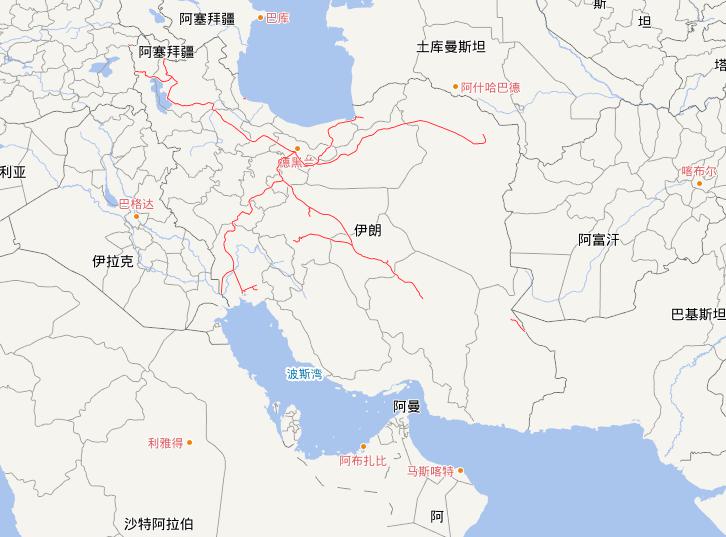 Online map of Iranian railways