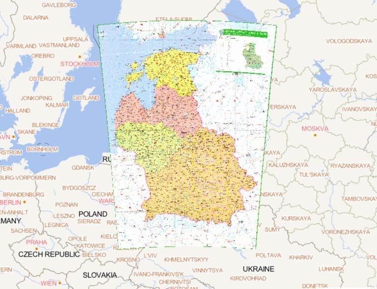 Estonia, Latvia, Lithuania, Belarus online map