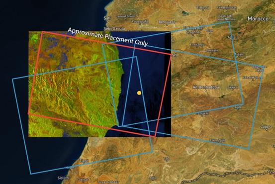 Sentinel data of the epicentre of the Morocco earthquake