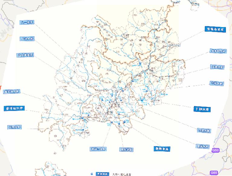 Online map of the main large and medium-sized reservoirs in the Wenchuan disaster area in China