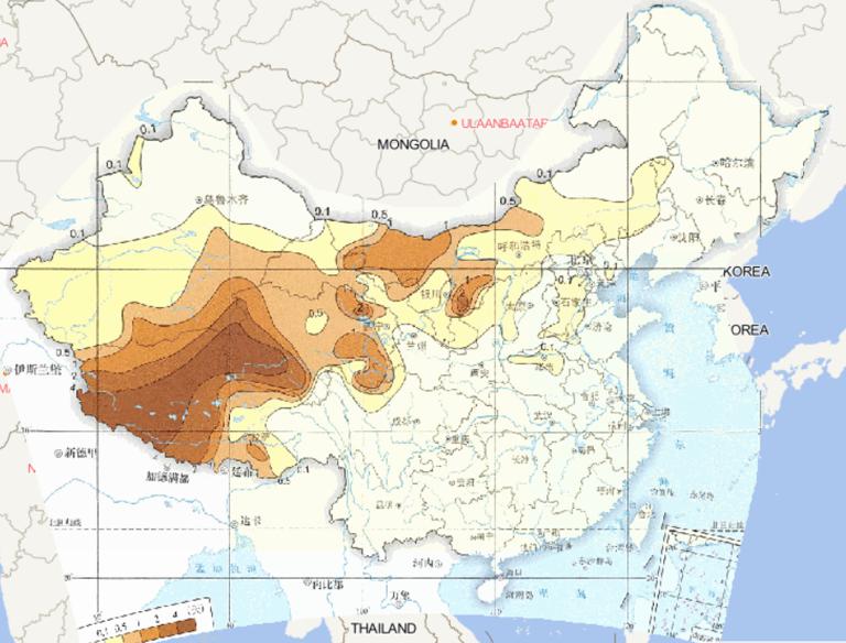 Online map of average winter sandstorm days in China from 1981 to 2010