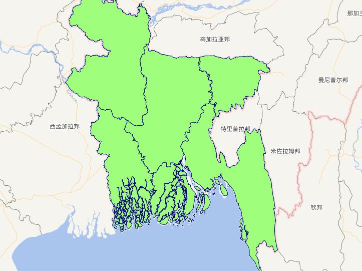 The People 's Republic of Bangladesh level 1 administrative boundaries online map