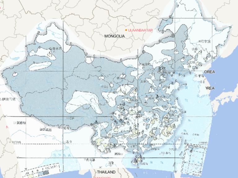 Online map of linear change trend of annual fog days in China from 1961 to 2015