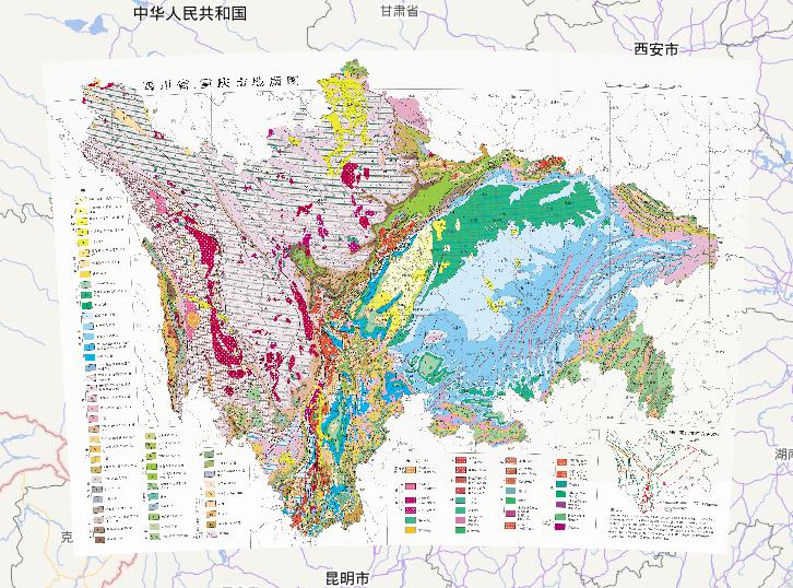 Geological Online Map of Sichuan Province and Chongqing Municipality, China