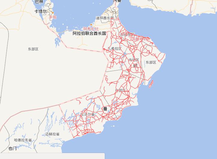 Online Map of Oman Highway