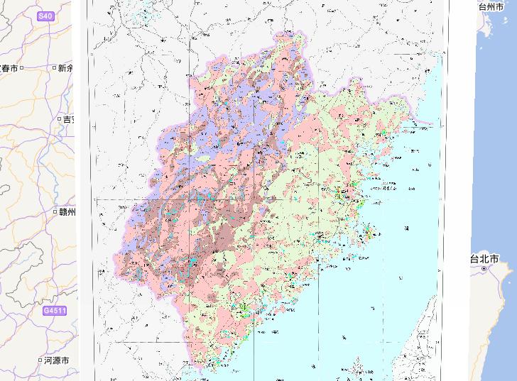 Hydrogeological map of Fujian Province, China