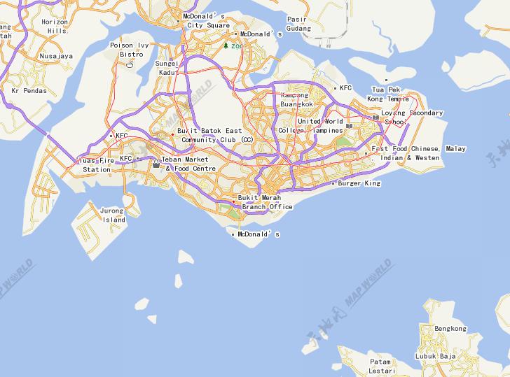 Online Map of Singapore Highway