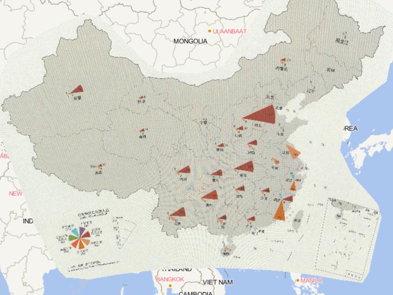 Online map of death toll by province and disaster in China in 2016