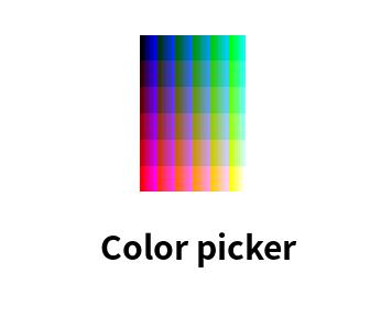 Online color picker (6x6x6 = 216 colors)