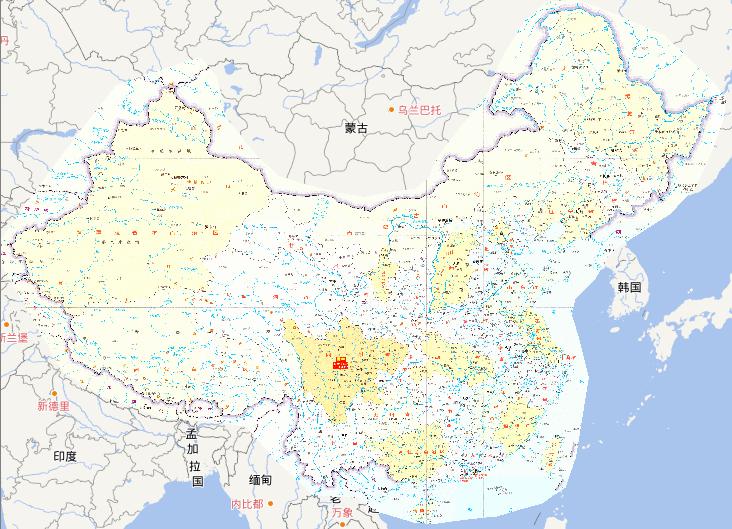 Online Map of Wenchuan Earthquake Location in China