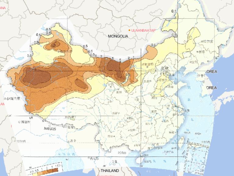 Online map of average summer sandstorm days in China from 1981 to 2010