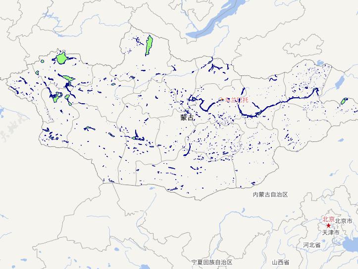 Online map of waters area in Inner Mongolia