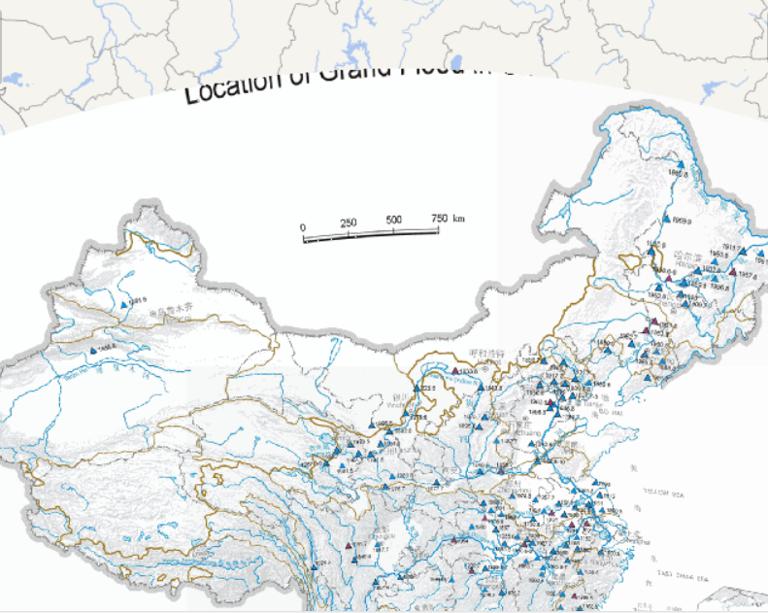 Online map of major flood disasters in China