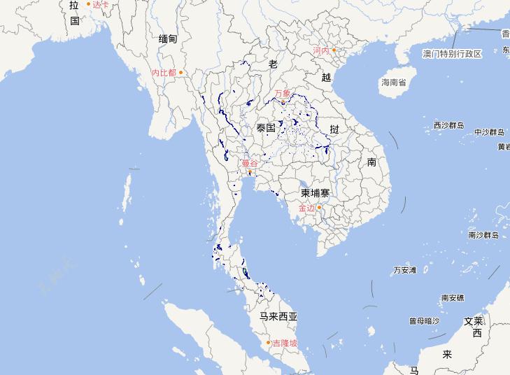 Thailand water area online map