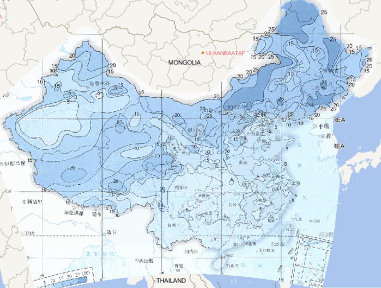 Online map of the maximum frequency of annual cold wave in China from 1961 to 2015