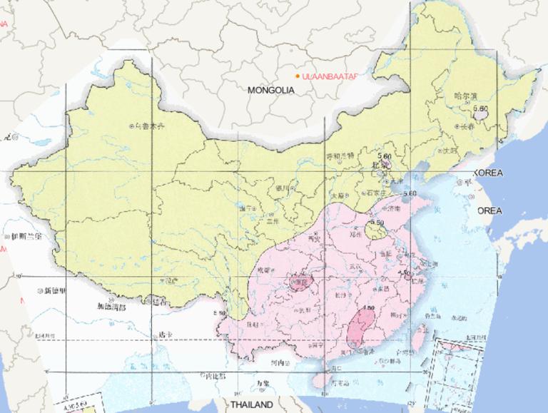 Online map of average spring precipitation pH value in China from 1992 to 2015
