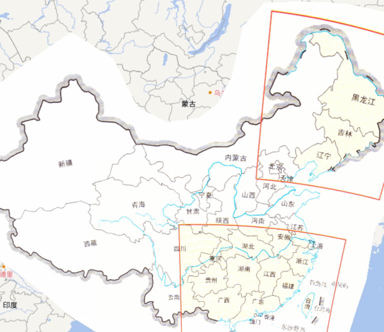 Online map of flood disaster areas in southern and northeastern China in 2010