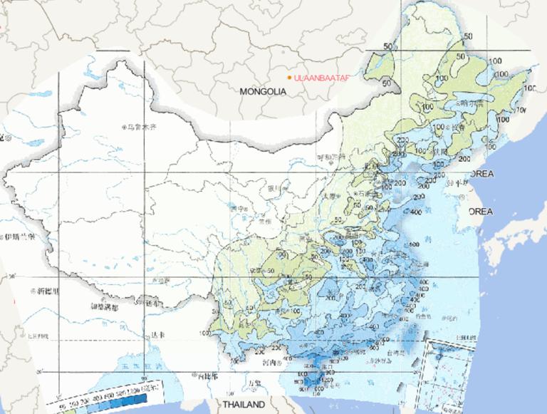 Online map of typhoon maximum process precipitation in China from 1961 to 2015