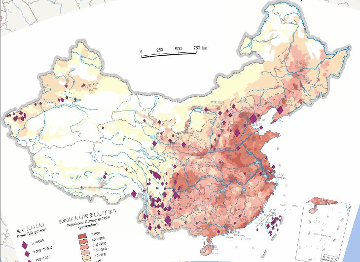 Online Map of Earthquake Disasters in China (1949-2000)
