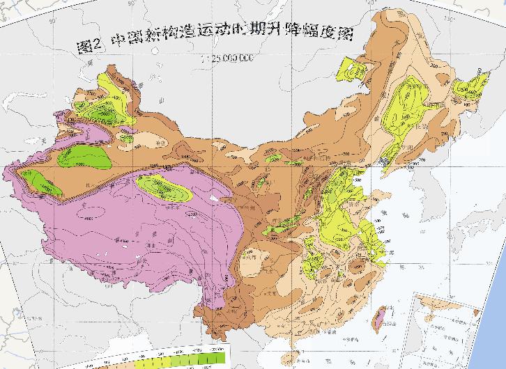The rise and fall online map of neotectonic movement in China