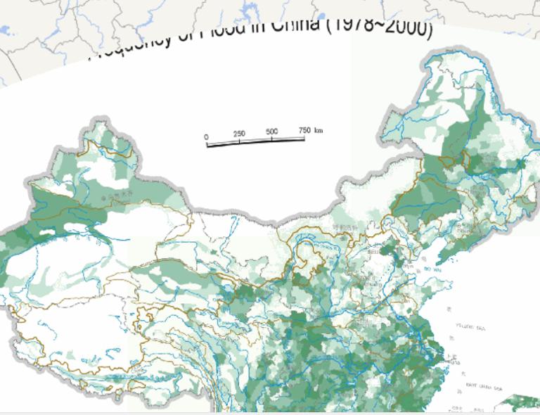 China flood frequency online map (1978 to 2000)