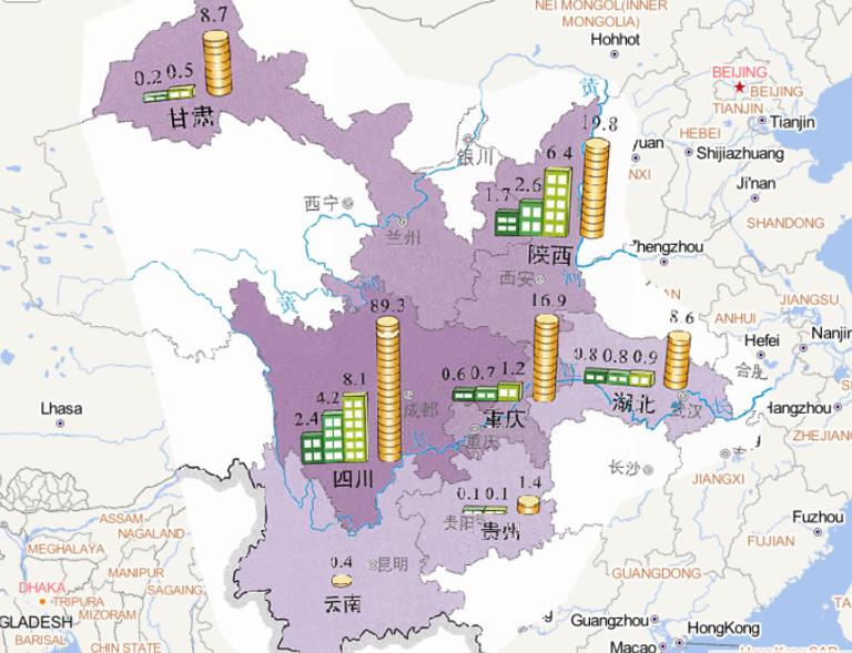 Online map of house damage and economic losses caused by flood disaster in Western China in mid to early September 2014