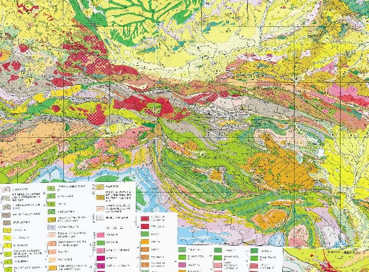 Geological Online Map of Daba Mountain Area in Qinling Mountains, China
