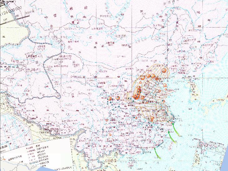 Online Map of Earthquake, Geology, Locust Disaster, Typhoon and Storm Surge Disasters in Yuan Dynasty of China
