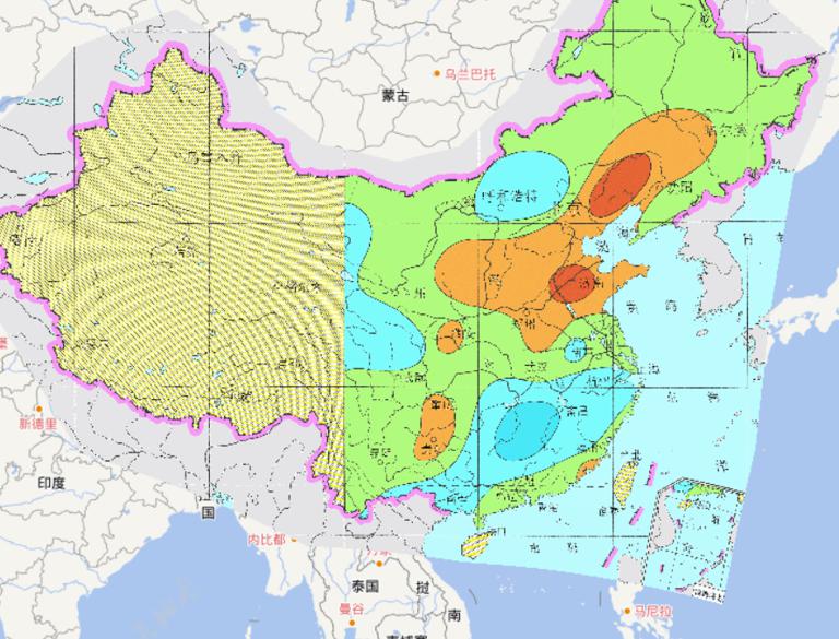 Online map of China's nearly 500 years drought and flood disaster, waterlogging in the south of Yangtze River and the type of drought in the north of the Yangtze River