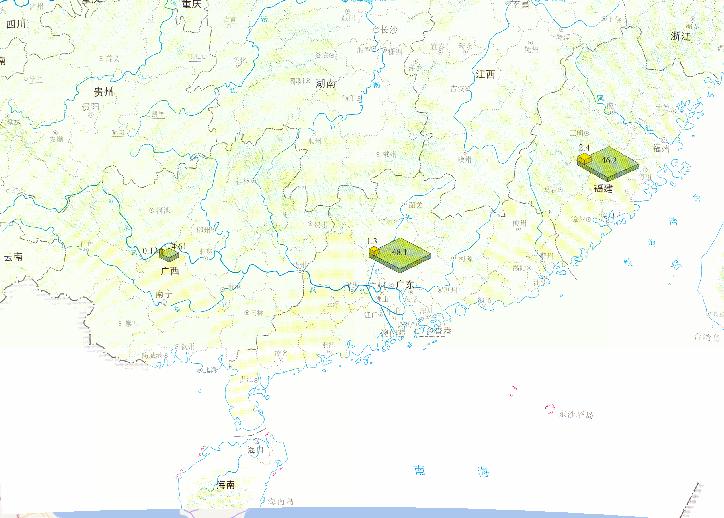 Crop losses online map of typhoon Fanapi(2010)