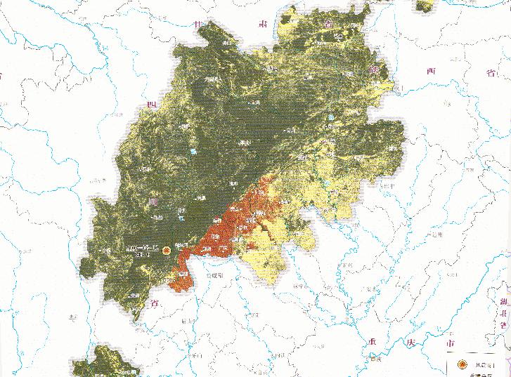 Online zoning map for the rehabilitational and reconstructional area after the Wenchuan earthquake in 2010
