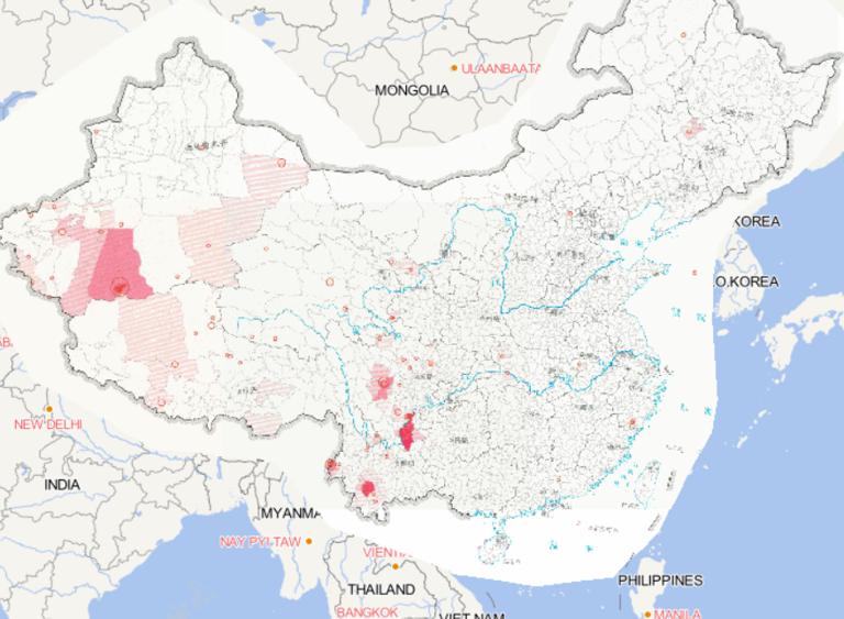 Online map of earthquake epicenter and disaster distribution in China in 2014