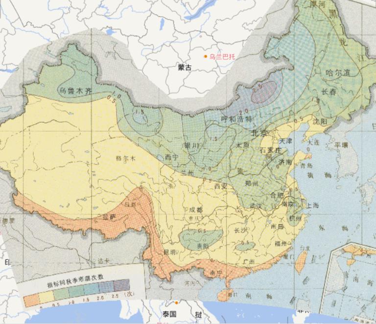 Online map of spring cold wave times for agrometeorological disasters in China