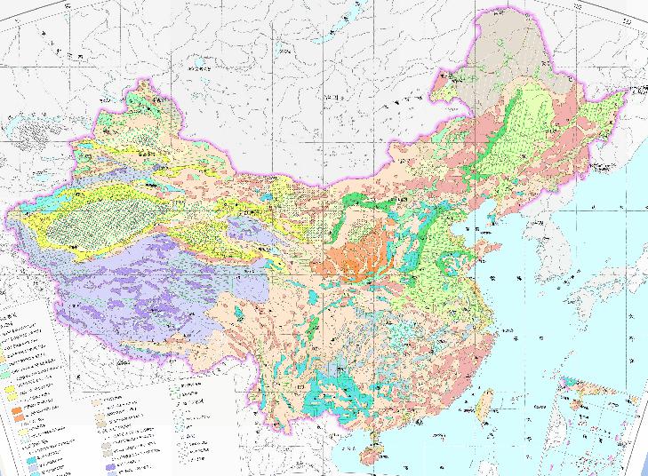 Chinese hydrogeological terrain map