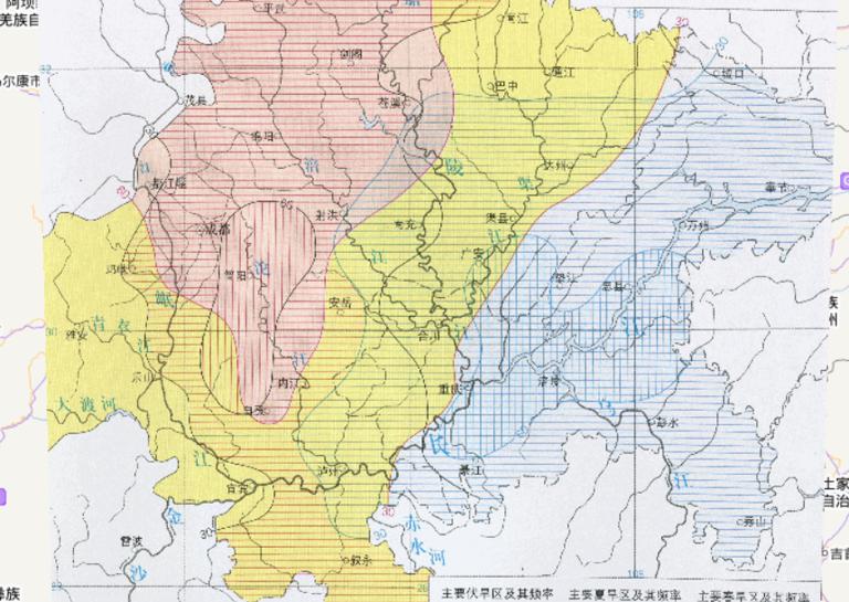 Drought zoning  online map of Sichuan Basin, China