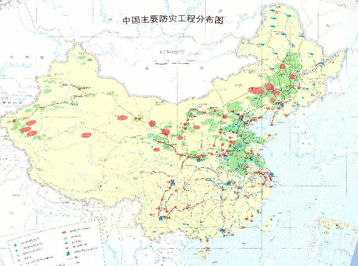 China's major disaster prevention projects distributed online map