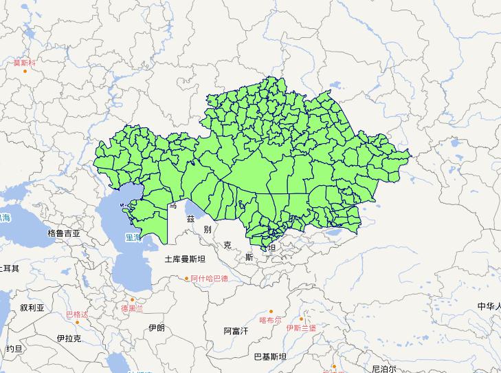Kazakhstan level 2 administrative boundaries online map