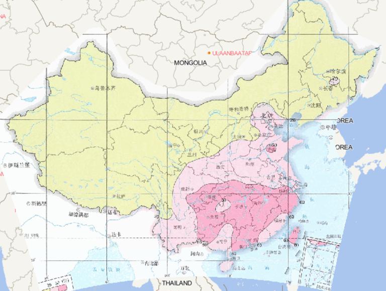 Online map of autumn acid rain frequency in China from 1992 to 2015