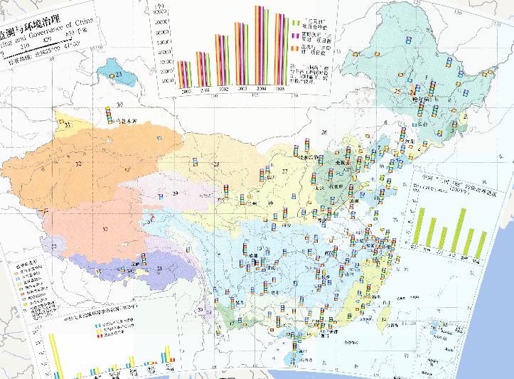 China Environmental Monitoring and Environmental Governance (1: 21 million) Online Map
