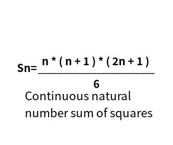 Continuous natural number  sum of  squares online calculator