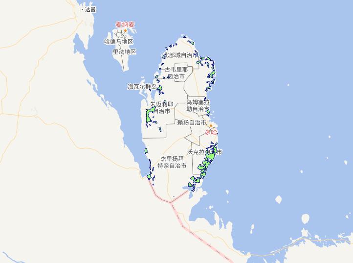 Online map of Qatar waters area
