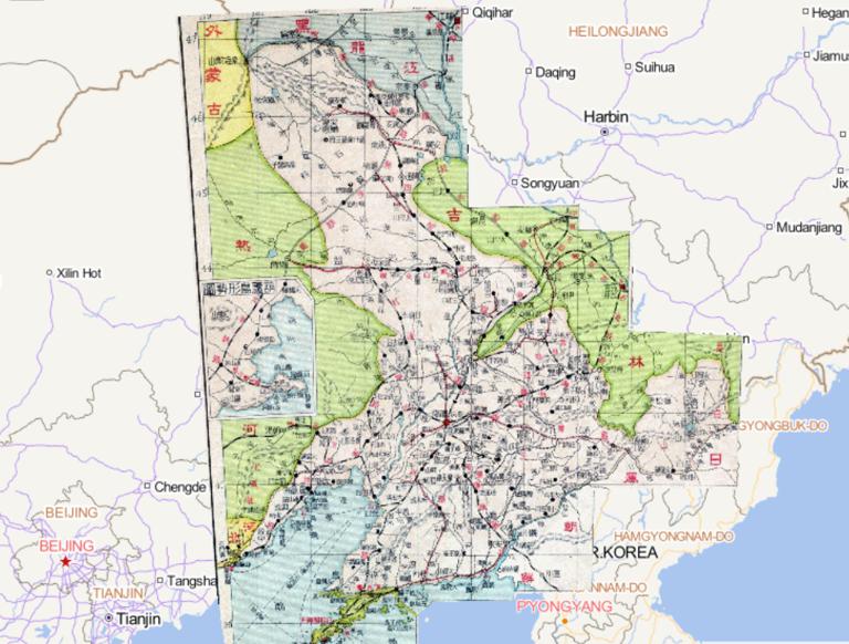 Online map of Liaoning Province，China in 1933