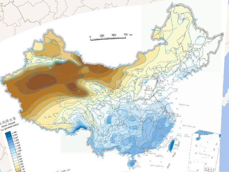 Online annual precipitation in China