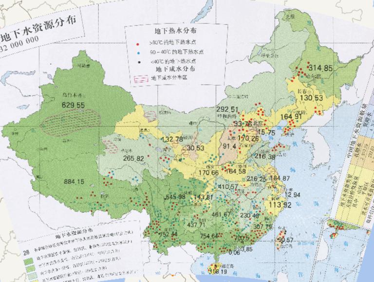 Online distribution of groundwater resources in various regions of China