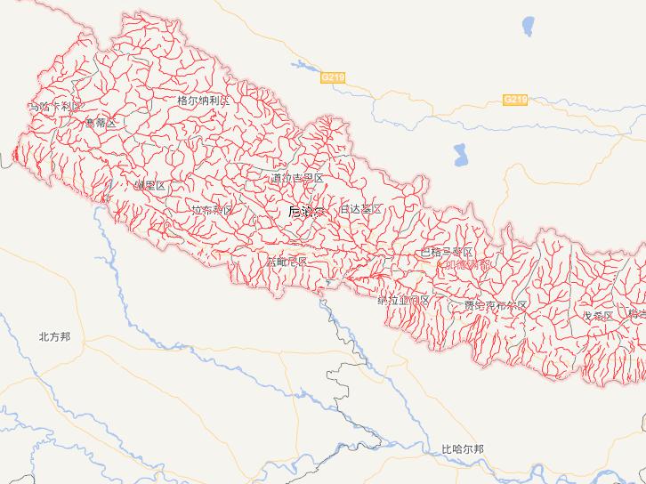 Online map of Nepal River Distribution